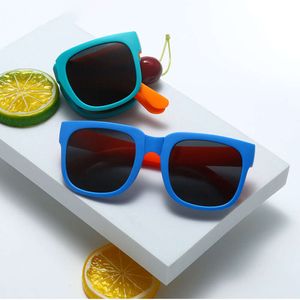 Kleurrijk vouwen Outdoor Kids zonnebril Boy Girls Merk Design vierkante bril Kinderen Eyewear Protection UV400 L2405