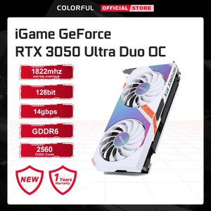 Carte graphique colorée GeForce RTX 3050 Ultra W DUO OC 8G GDDR6 RGB Light, Support GPU pour ordinateur DLSS RTX3050, cartes vidéo de jeu