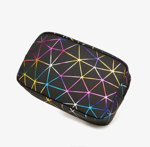 Bolsas cosméticas de geometría colorida mini bolsas de maquillaje casual con bolsas para mujeres de maquillaje casual con bolsas de almacenamiento impermeables portátiles de lavado