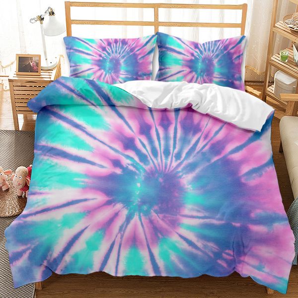 Litière de fille colorée jumelle boho couvre de couette psychédélique garçons filles bohemian literie gitane ensemble abstrait art en polyester couverture de courtepointe