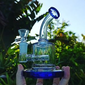 Colorido Glass Hookah Bong Recycler Perc Dab Rig Plataformas de aceite de vidrio grueso Tuberías de agua con 14 mm Accesorio para fumar Joint Banger