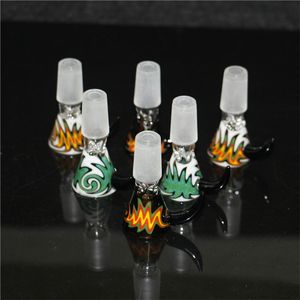 Hookahs kleurrijke glazen kom 14 mm 18 mm mannelijke gewrichtspruik kwik gekleurde rookkommen voor waterpijpen waterpijpen dab olieligingen