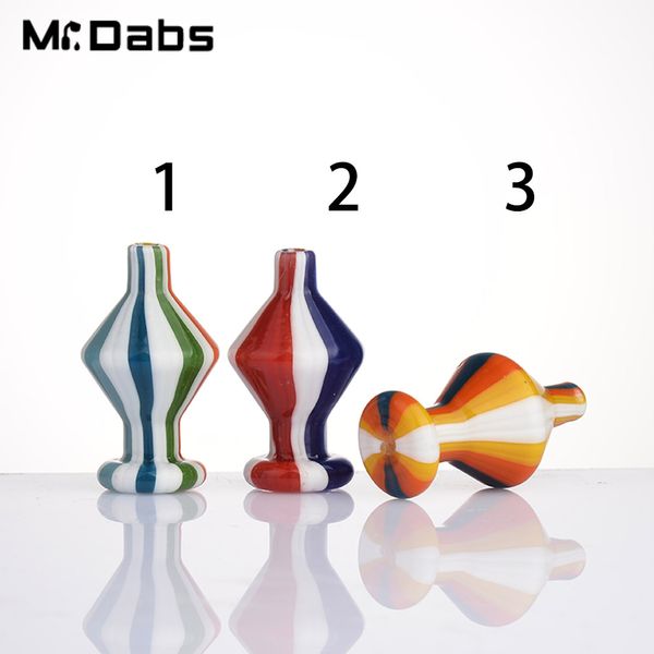 Tapa de carburador de vidrio de colores Accesorios de Smoknig de colores para Bangers de cuarzo Tuberías de agua Bong Dab Rigs en Mr Dabs