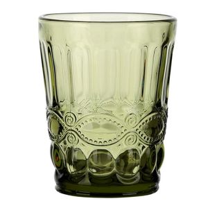 Kleurrijke glas in reliëf wijnbeker retro hittebestendige waterbeker creatieve wijnglazen whisky thee rechte drank mok voor feest 052304