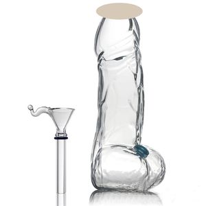 Hookahs 20 cm El tubo de agua del pene masculino Bong de vidrio de alta calidad con liquidación de tallo inferior para fumar Bongs de hierba seca