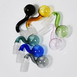 Tuyaux de brûleur à mazout en verre coloré 14 mm Joint mâle Bols en verre épais 30 mm Big Ball Bol à tabac Accessoires pour fumeurs Mélanger la couleur Transparent Rose Vert Noir Bleu Gris