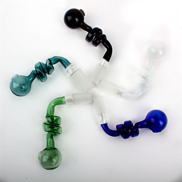 Tubos coloridos del quemador de aceite de vidrio con 14 mm 18 mm Junta macho hembra Pyrex Burner Bubbler Fumar Agua Pipa de mano Tabaco