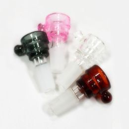 Kleurrijk glas Roken 14mm 18mm Mannelijke Joint Trechter Kom Filter Vervangbare Draagbare Non-Slip Handvat Droge Kruid Tobacco Oil Rigs Bongs Silicone