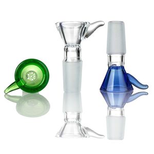 Fumar de vidrio colorido Reemplazable 14MM 18MM Junta masculina Hierba seca Tabaco Buey Cuerno Filtro Pantalla Embudo Tazón Plataformas petroleras Tubería de agua Bong DownStem Titular de cigarrillos DHL