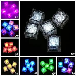Cubes de glace lumineux colorés à LED, lumière à Induction, fournitures de décoration pour Bar de mariage, fête, chambre à coucher, ornement TH1122