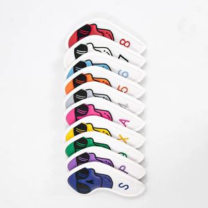 Ensemble de couvre-chef de Clubs de Golf colorés, personnalisé vos couvre-chef en cuir Pu pour protéger le fer de Golf 240312