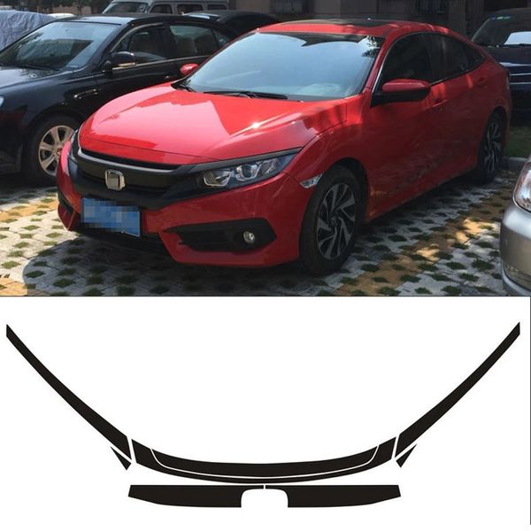 Pegatinas y calcomanías de fibra de carbono 3D 5D de parrilla colorida para Honda civic 2016-2019 Accesorios