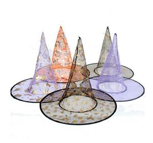 Kleurrijke Halloween Kostuums Heks Hat Decoratie Hallowmas Party Props Cool Witches Wizard Hats Cap voor kinderen Volwassen