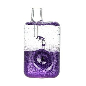 Coloré HandPipes Pipe EC Style Freezable Glitter Sparkling Liquid Filling Glass Filter Herb Tabac Filtre Cuillère Bol Portable Fumer Porte-Cigarette Tube