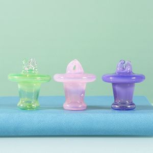 Kleurrijke Hoed Pyrex Dikke Glas Rokende Bubble Carb Cap Waterpipe Filter Bong Hookah Cover Draagbare Pruik Wag Quartz Nails Kom Accessoires DHL GRATIS