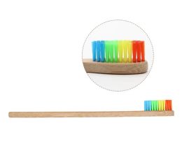 Tête colorée brosse à dents en bambou en gros environnement en bois arc-en-ciel brosse à dents en bambou soins bucco-dentaires poils souples avec boîte livraison gratuite simple