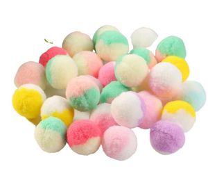 Kleurrijke hoog-elastische tweekleurige ambachtelijke pompoms, kerstfuzzy pompom puff balls, kleine pom pom balls voor doe-het-zelf kunst, ambachten, kerstdecoraties