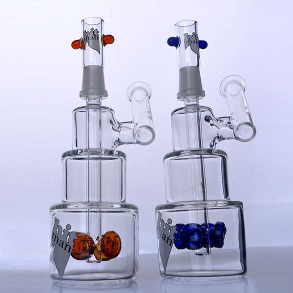 Coloré Hitman Bongs De Verre Classique Brilliance Gâteau Fumer Pipe Oil Rigs Water Pipes avec pneu perc 14 mm joint mâle