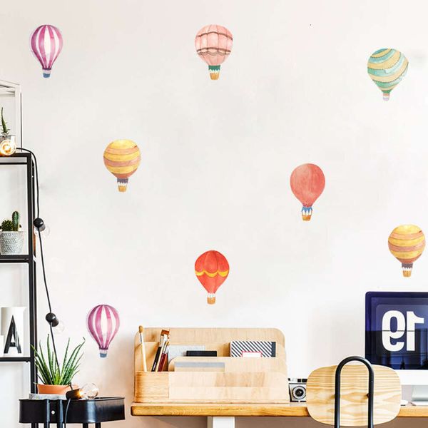 Pegatinas de pared con globos de aire caliente coloridas para decoración de fiesta, pegatinas de diseño artístico para habitación de niños, sala de estar y dormitorio, calcomanía de pared de Pvc