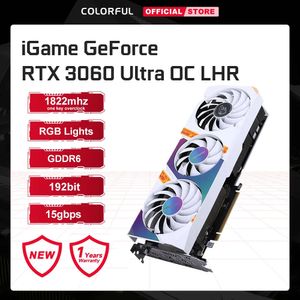 Kleurrijke iGame GeForce RTX 3060 12GB Ultra Gaming Grafische Kaart GDDR6 192Bit One-key Overklokken NVIDIA GPU RGB Licht Videokaarten