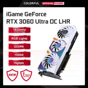 Carte graphique colorée iGame GeForce RTX 3060 12 go Ultra Gaming GDDR6 192 bits Overclock à une touche cartes vidéo NVIDIA GPU RGB Light