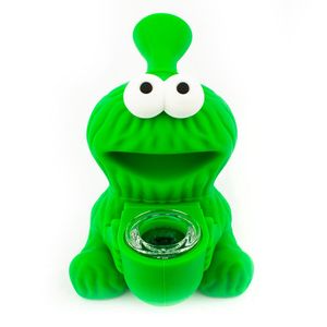 Tuyaux en silicone innovants colorés Filtre en verre de style monstre grenouille Bol à écran à neuf trous Portable Facile à nettoyer Porte-cigarette pour tabac à herbes Pipes à main pour fumer