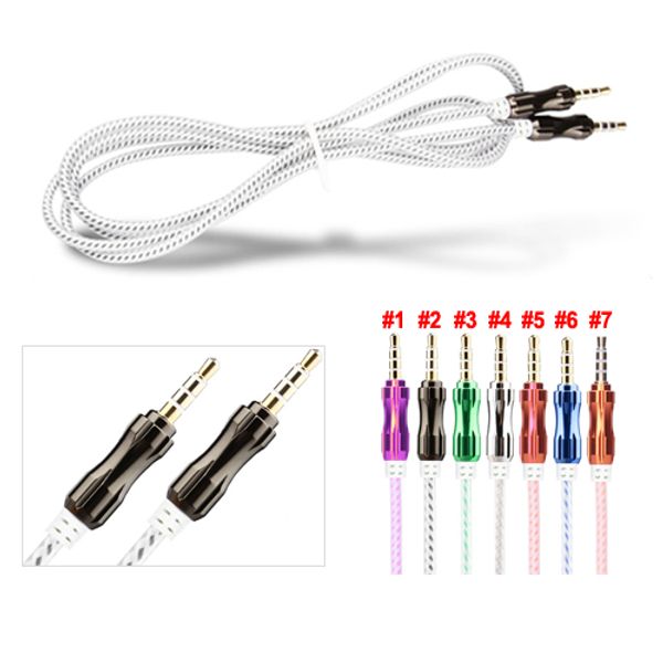 Cable auxiliar Jelly colorido línea de Audio estéreo de 5 pies cable auxiliar de doble blindaje para Iphone 7 6 6plus altavoz móvil Android MP3 MP4