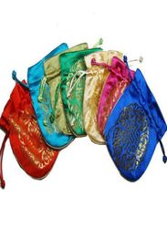 Kleurrijk Joyous DrawString Small Gift Bags Sieraden Zakken China Stijl Silk Brokaat Verjaardagsfeestje Voordelen Pouch Whole3907209