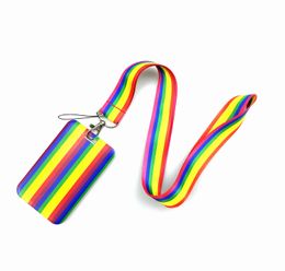 Kleurrijke Lanyard Rainbow Nekband voor sleutel ID-kaart Mobiele telefoonriemen Badgehouder DIY Hangende touw Nekbandaccessoires
