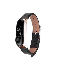 Kleurrijk lederen zwart roségouden kist voor Xiaomi Miband 6 4 5 -riem voor Amazfit Mi Band 5 4 3 6 Bracelet Riem Smart Watch Band