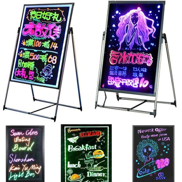 Novedad Iluminación Coloridos kits de tablero LED estudio Niños aprendiendo DIY boardy Escritura fluorescente publicidad tienda promoción Mensaje colgante iluminado