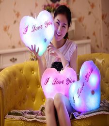 Lampe de poche LED colorée en forme de cœur, oreiller en peluche, jouets en peluche, taille 3630 cm, cadeau étoile pour la saint-valentin, cadeau en peluche Pl8743088