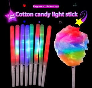 Colorido LED Glow Sticks Conos de algodón de azúcar Reutilizables Glowing Marshmallows Sticks Luminoso Cheer Tube Luz oscura para suministros de fiesta 7992416