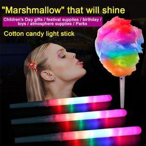 Kleurrijke LED-lichtstok 28 * 1.75cm Flash Glow Cotton Candy Stick Knipperende Cone voor Vocal Concerten Nachtsfeestjes