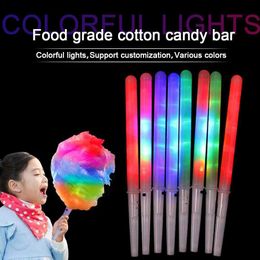 Bâton lumineux LED coloré 28 CM, bâtons de barbe à papa, cône clignotant pour concerts vocaux, fêtes nocturnes