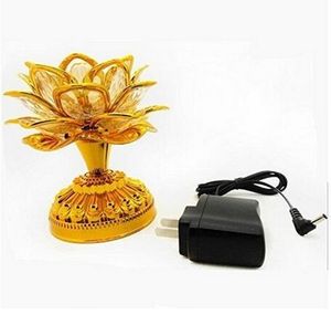 Lampe de lotus led colorée Buddha Machine fournitures bouddhistes de batterie enfichable à double usage LED fleur de lotus décoration de mariage romantique