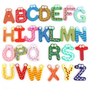 Kleurrijke letter cognitieve bordstickers speelgoed koelkast magneet kinderen kinderen houten speelgoed nummer letters leren voor 3-6 jaar schat