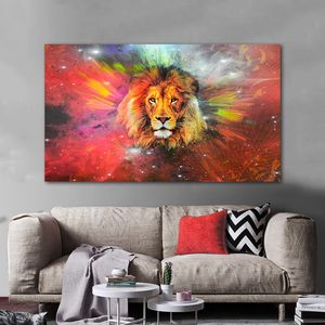 Coloré Lion affiche mur Art photos pour salon toile peinture moderne décor à la maison drôle Animal Quadros décoration intérieure