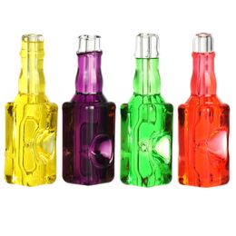 Coloré Liquide Remplisseur Congelable Bouteille Forme Pyrex Tuyaux En Verre Épais Herbe Sèche Filtre À Tabac Bol Cire Huile Rigs À La Main Fumer Porte-Cigarette DHL Gratuit