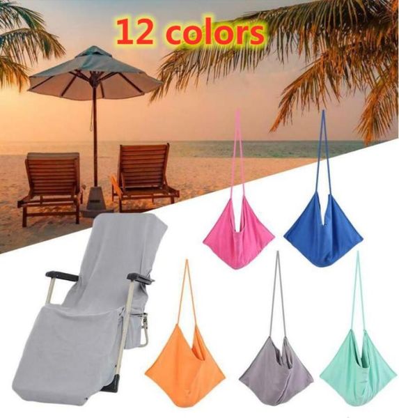 Couverture de chaise de plage colorée, serviette de plage, couverture de chaise longue de piscine, Portable avec sangle, serviettes de plage, 1425859