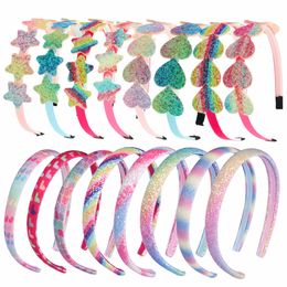 Colorful Love Star Hair Sticks Gradient Rainbow Color Mermaid Head band Fiesta infantil Accesorios para el cabello B10