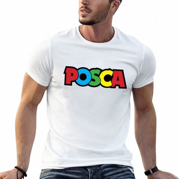 T-shirt de marque de marché coloré Noirs Tops d'été T-shirts blancs unis hommes z5Os #