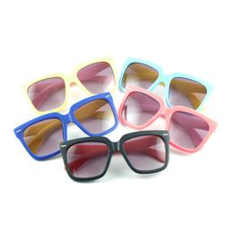 Kleurrijke Match Kids Mode Zonnebril Oversized Kinderen Zon Eyewear Big Square Frame Cool UV400 Bescherming 6 Kleuren