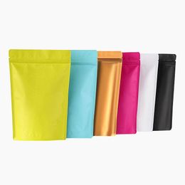Kleurrijke matte stand op zip mylar folie pakket tassen aluminium folie rits staande voedsel opbergzakken voor snacks met traan inkeping