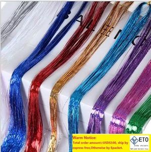 Kleurrijke metalen glitter Tinsel Laser Fiber Wig Extension Accessoires Haarstukjes Clip in Cosplay Wig Party Event Feestelijke rekwisieten