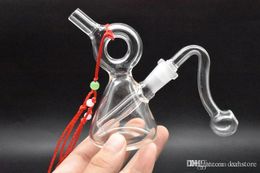 kleurrijke mini ketting oliebong glas tabak dab rig bongs waterleidingen mini rookpijp klein filter bedrukte beker bong