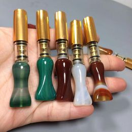 coloré Naturel Jade Pierres Précieuses Pipes Tube One Hitter 7 cm Bong Herbe Tabac Fumer Porte-Cigarette Filtre Embouchure Catcher Dégustateur Chauve-Souris Conseils