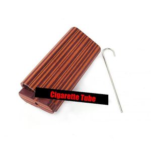 Boîte de rangement de tuyau en bois naturel coloré, boîte de rangement de tuyau à un frappeur, étui de protection de cigarette innovant portable avec outil de crochet de nettoyage de haute qualité