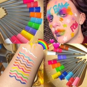 Kleurrijke neon eyeliner vloeibare make-up matte waterdichte snelle make-up oog voering wit blauw groen gele ogen cosmetica