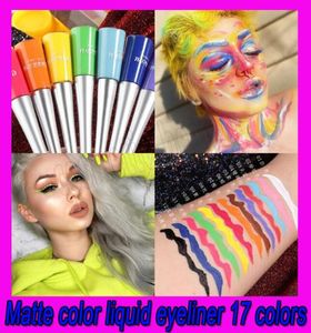 Kleurrijke neon groen witte matte vloeibare eyeliner potlood waterdichte make -up vloeibare oog voering blauw groen gele ogen cosmetica pen 17 9571997